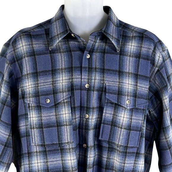 VTG Pendleton Men M 100% Wool Flannel Shacket Vintage Jacket Flannel Fully Lined - Picture 8 of 16
